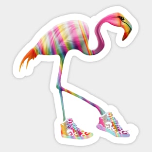 Raimbow Flamingo and shoes  sneakers Sticker